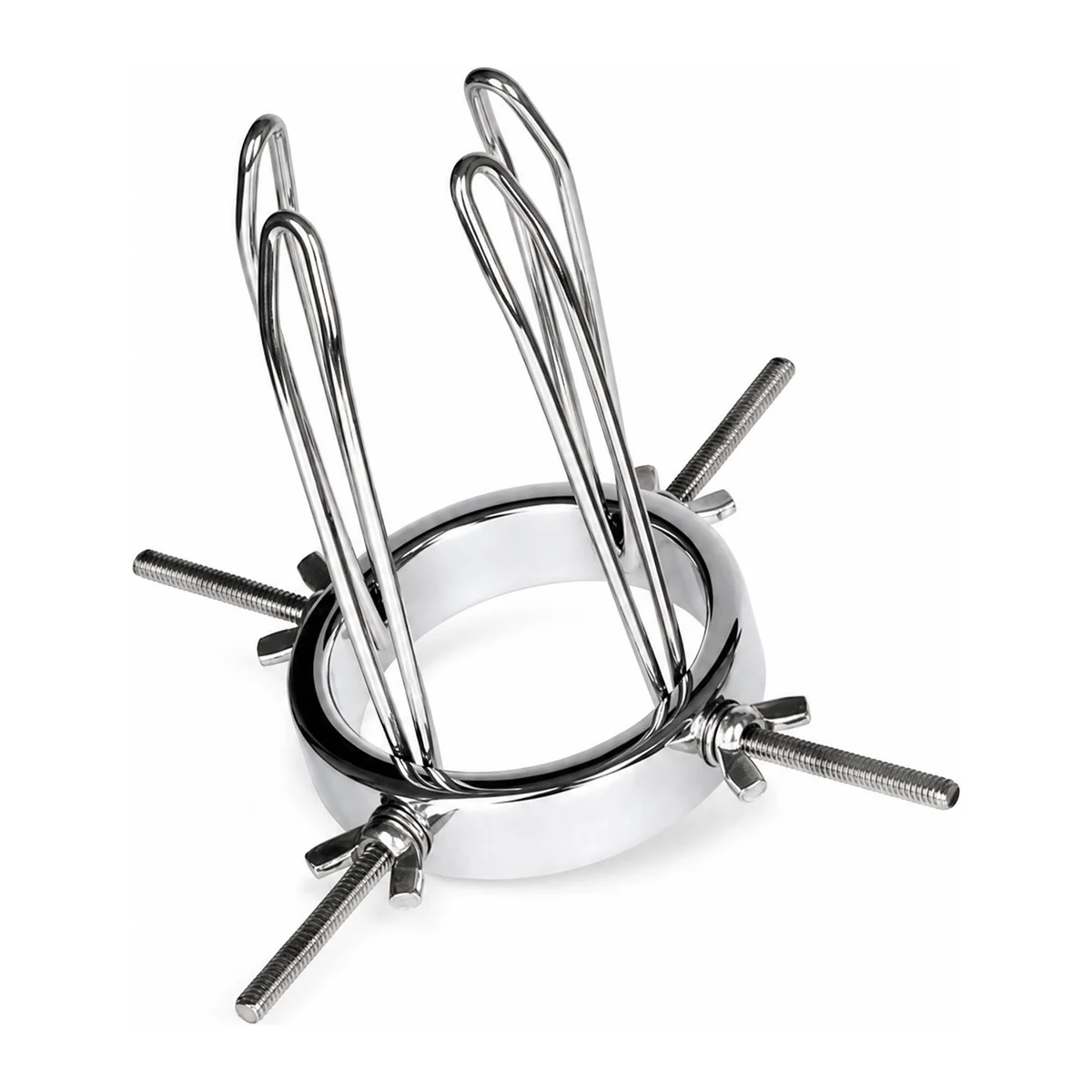 Speculum, stainless steel ring with four adjustable prongs