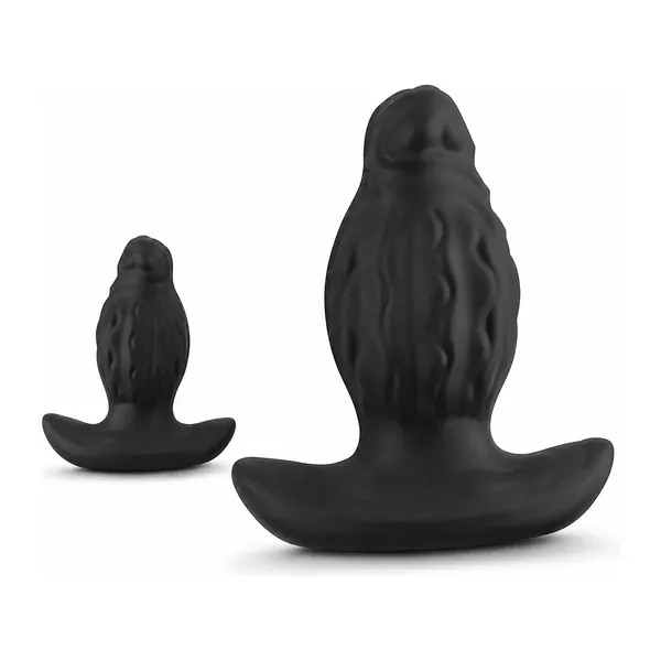Wearable Expander Plug, textured black silicone in two sizes