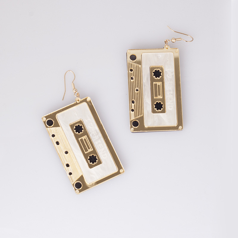 Cassette Tape Earrings - Onyx Bunny