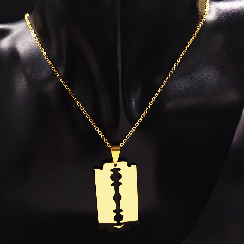 Razor Blade Necklace - Onyx Bunny