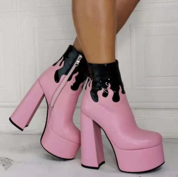 Pink Flames Boots