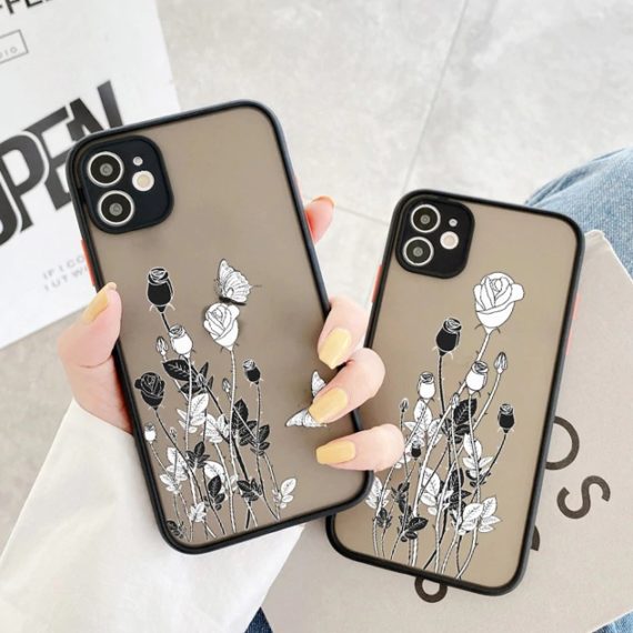 monochrome rose garden iphone case