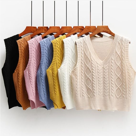 Knitted Aesthetic V-Neck Vest1