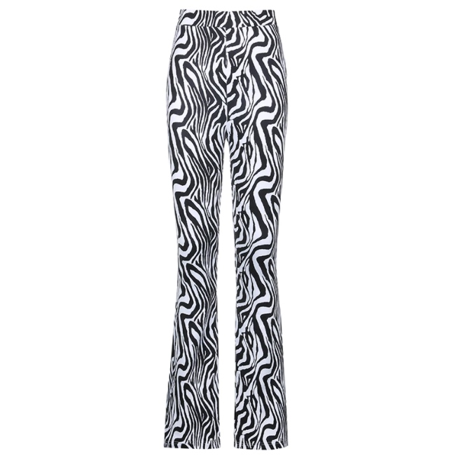 Retro Animal Print Pants - Onyx Bunny