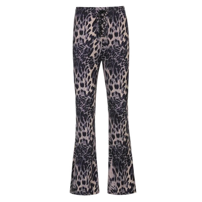 Retro Animal Print Pants - Onyx Bunny