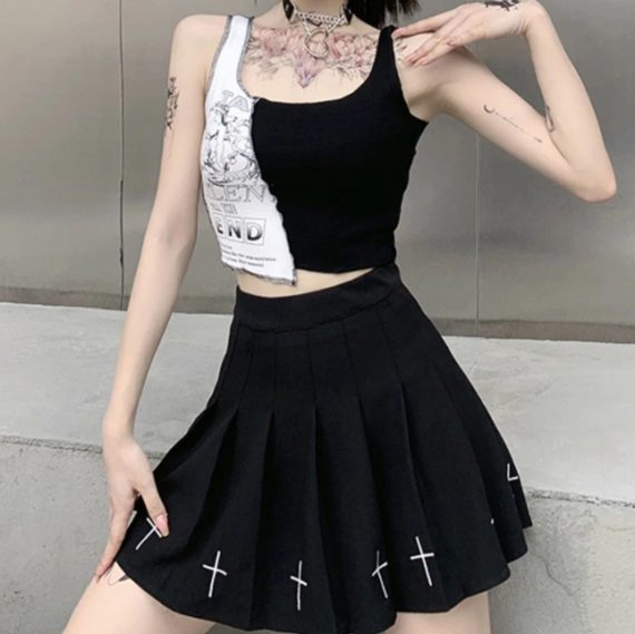 Silent Till The End Crop Top - Onyx Bunny