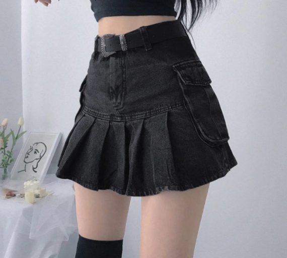 Obscure Black Denim Skirt